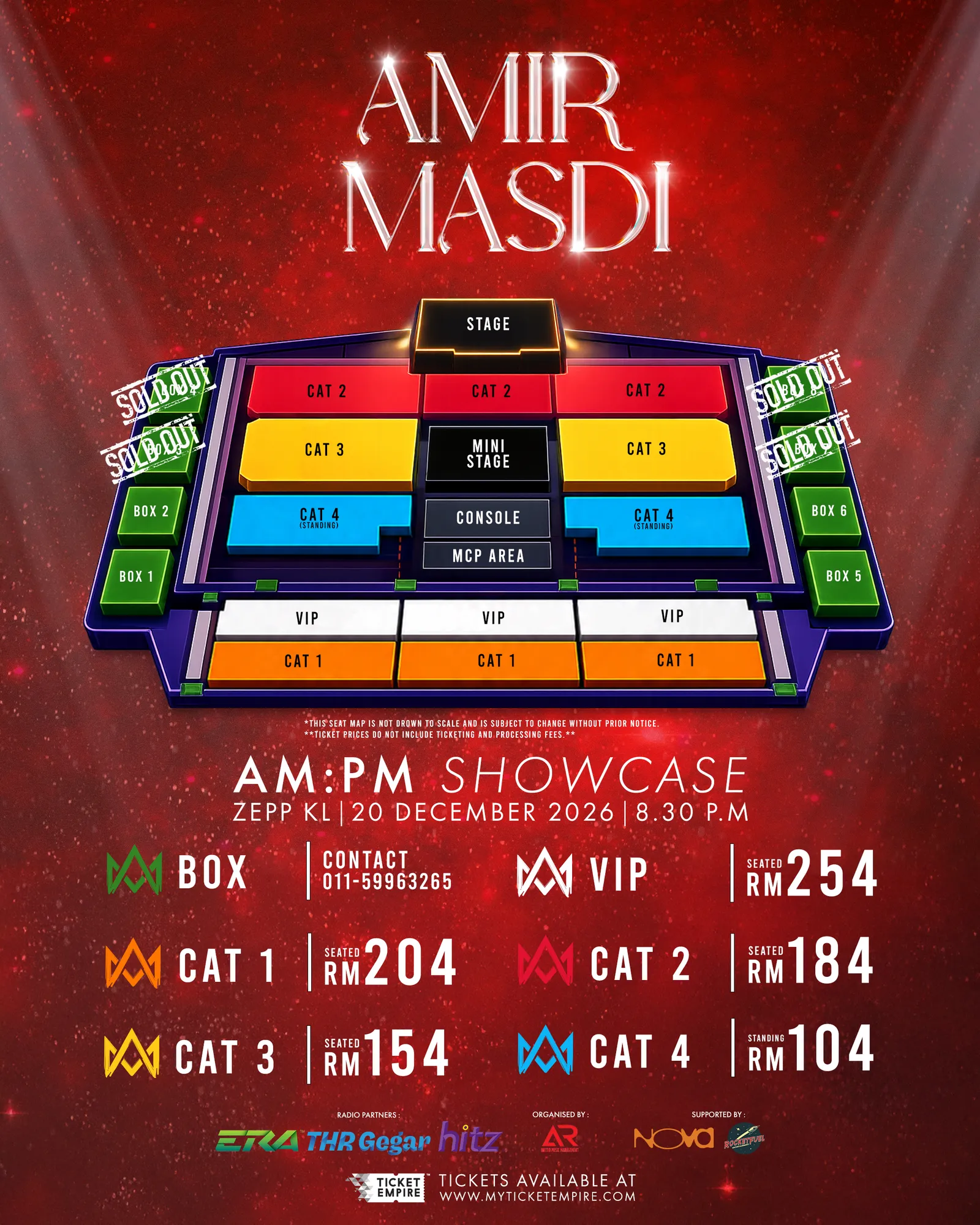 Amir Masdi AM:PM Showcase at Zepp KL seating layout and ticket prices